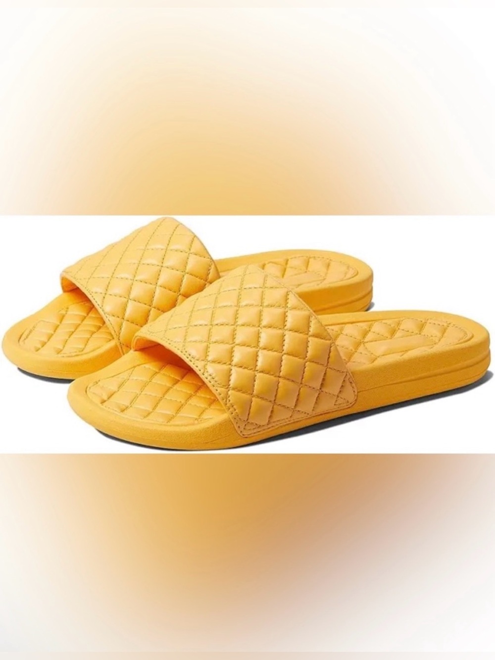 Men’s APL Quilted Leather Slides in Yellow